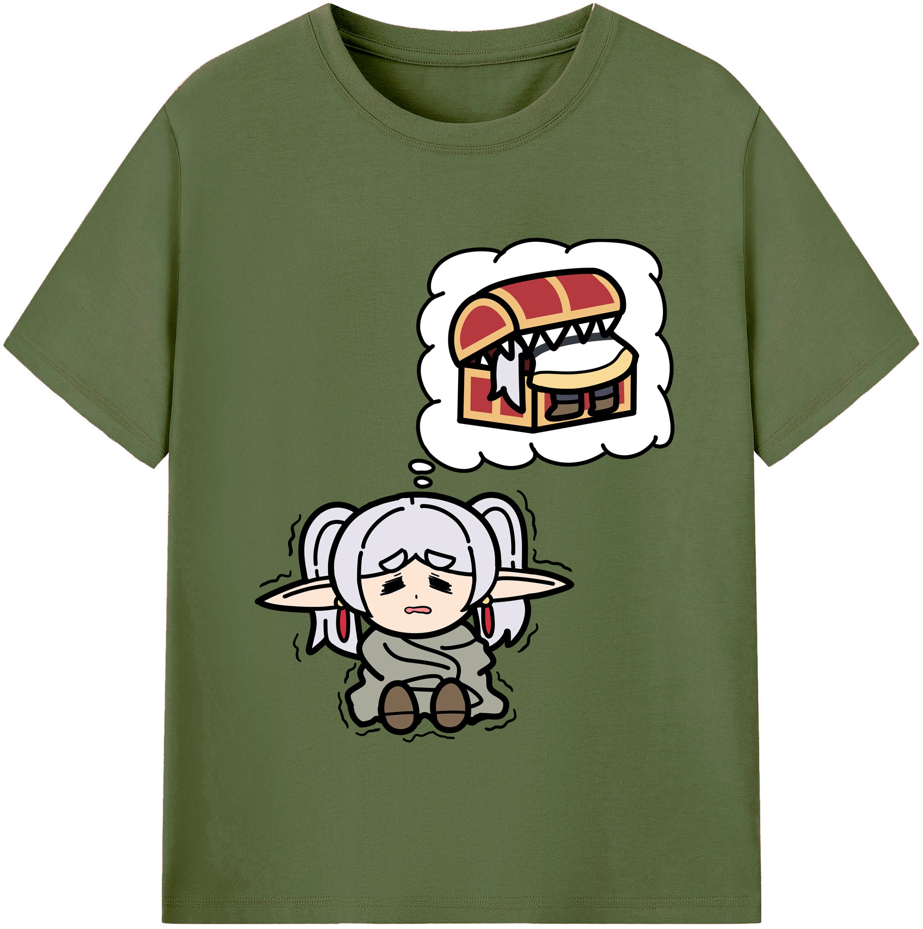 （画像用） 葬送のフリーレン Frieren 綿100％半袖Tシャツ（フロントプリント）